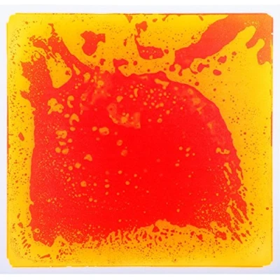 Image of Art3d 1 Pack Fancy Floor Tile for Kids Room Liquid Encased Home Decor, 12&quot; X Yellow Red
