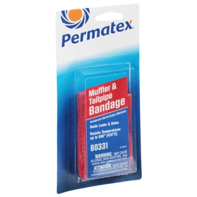 Image of Permatex 80331 Muffler &amp; Tailpipe Bandage, Permanently repair holes and leaks. Seal Out fumes to temperatures of 426C 1 x 84 sq. in. bandage