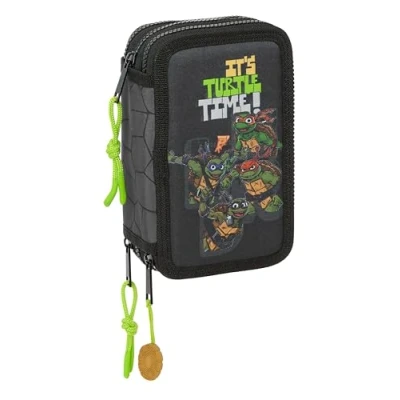 Image of Ninja Turtles School Case with 36 Tools Included, Children&#039;s Pencil Case, Child, Ideal for Children from 5 to 14 Years, Comfortable and Versatile, Quality Resistance, 12.5 x 5.5 19.5 cm,