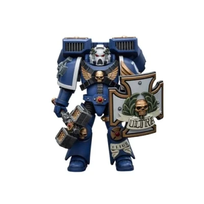 Image of Bloomage Joytoy Tech Warhammer 40K Ultramarines Vanguard Vet Thunder Hammer &amp; Storm Shield 1/18 Af