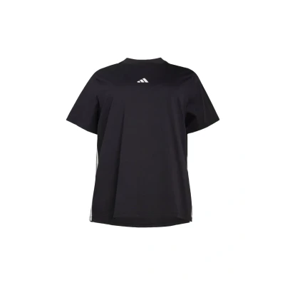 Image of adidas Women&#039;s Essentials 3 Stripes Cotton T Shirt (Plus Size), Black/White, 4XL Plus