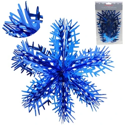 Image of Christmas Concepts® 16 (1.3ft) Large Foil 3D Snowflake Hanging Decoration Trimming (Royal Blue)