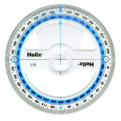 Image of Helix 10cm 360 degree Protractor Angle Measure
