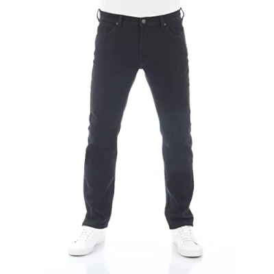 Image of Lee Men&#039;s Jeans Regular Fit Daren Zip Fly Trousers Straight Cotton Denim Stretch Blue Black Grey W30 W31 W32 W33 W34 W36 W38 W40 W42 W44, Rinse (Lss3pcqe3), 32 W/30 L