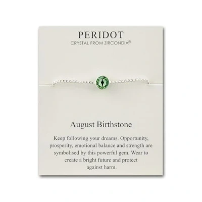 Image of Philip Jones August (Peridot) Birthstone Bracelet Created with Zircondia® Crystals