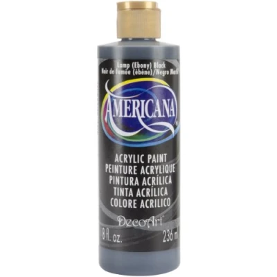 Image of DecoArt Americana Acrylic Paint 8oz Lamp (Ebony) Black, Other, Multicoloured, 236 ml (Pack of 1)