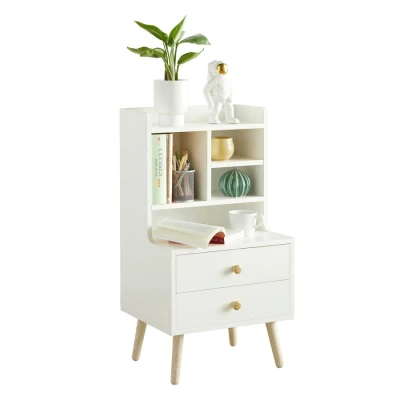 Image of Bedside Table Nightstand Side Table,FBT100 W Sobuy