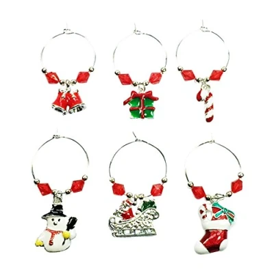 Image of Libby&#039;s Market Place Wine Glass Charms with Organza Gift Bag
