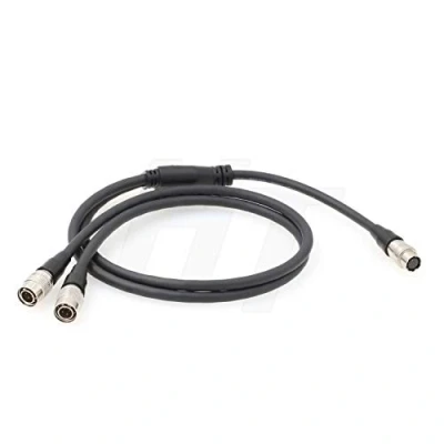 Image of Power Splitter Cable Hirose 4 Pin Female to 2x Male for Zoom F8 Zaxcom QRX100 Receiver 3.3ft