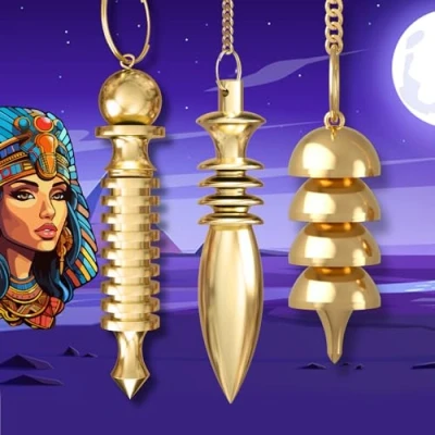 Image of Karnak Egyptian Divinatory Pendulum &amp; ISIS Radiesthesia OSIRIS Unique Pack of 3 Pendulums