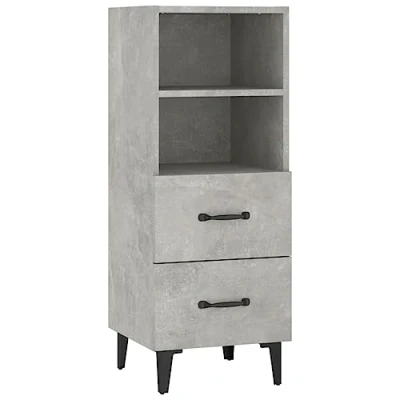 Image of vidaXL Engineered Wood Sideboard Compact and Modern Storage Cabinet with Metal Legs, Concrete Grey
