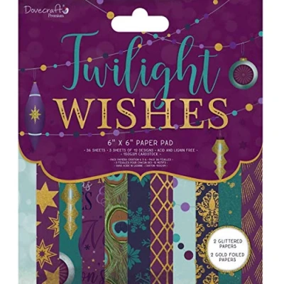 Image of Dovecraft Premium Craft Cardstock 6x6 Designer Paper Pad Twilight Wishes