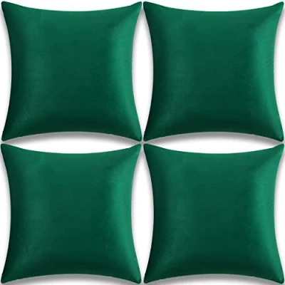 Image of Yonous Cushion Covers, Soft Premium Velvet Decorative Throw Pillow for Sofa Bed Couch Chair, Set of 4, Green, 20 x inch / 50 cm