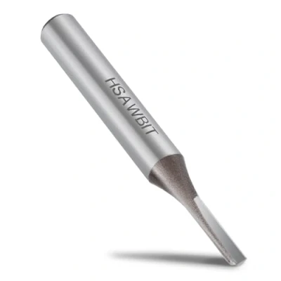 Image of hsawbit Straight Single Flute Router Cutter 1/4 Inch Shank, 5mm Cut Diameter &amp; 20mm Length, Flush Trim Bit for Woodworking