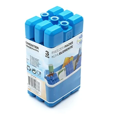 Image of Pack Of 3 Refrigerant Filled Freezer Ice Blocks Reusable Fishing Equipment Each Size 15x8x2cm