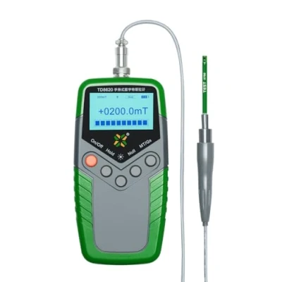 Image of EMF Meter, handheld digital Tesla meter high precision gauss magnetometer surface magnetic field tester with one probe 0 2400mT range and N/S function (TD8620 5 Level)