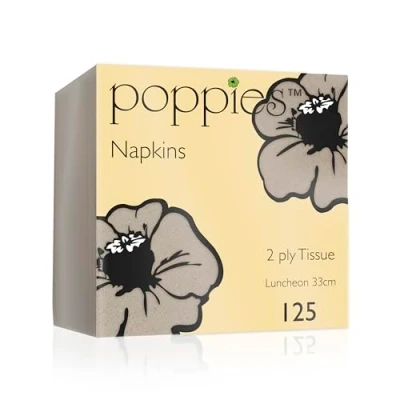 Image of 125 Unbleached Paper Napkins 33cm 2 Ply for Birthdays Parties Events Restaurants (2000)