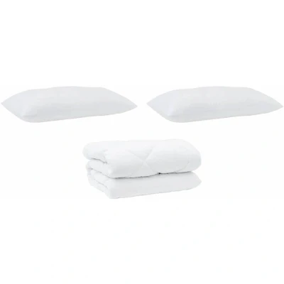 Image of Vidaxl Winter Duvet Other with Pillow 3 pcs White 200 x 220 cm Microfibre