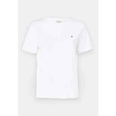 Image of GANT Printed Archive Shield Basic Tshirt, Women&#039;s, Size: Medium, White