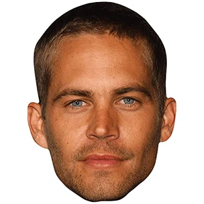 Image of Paul Walker (Stubble) Celebrity Mask, Flat Card Face, Fancy Dress Mask