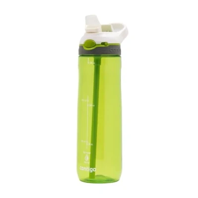 Image of Contigo Ashland Autoseal Water Bottle with Flip Straw Large 720ml BPA Free Drinking Sports Flask Leakproof Drink Ideal for School, Gym, Bike, Running, Hiking