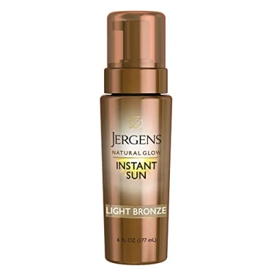 Image of Jergens Natural Glow Instant Sun Sunless Tanning Mousse for Body, Light Bronze, 6 Ounces