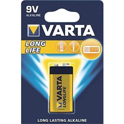 Image of VARTA Pack of 5 Blister Packs 1 Alkaline Battery LONGLIFE E Bloc (6LR61) 9V