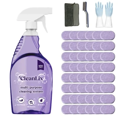 Image of Cleanlix Cleaning Spray, Cleaner for Instant Stain Removal, All Purpose Spray with Tablets, The in One Solution Every (Lavender*48,1 Bottle)
