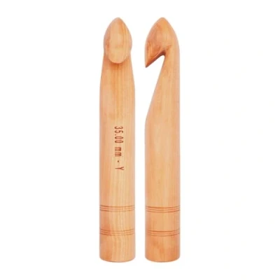 Image of KnitPro KP35715 Basix Birch: Crochet Hooks: Single Ended: 20cm x 35.00mm, Birchwood, Multi Colour