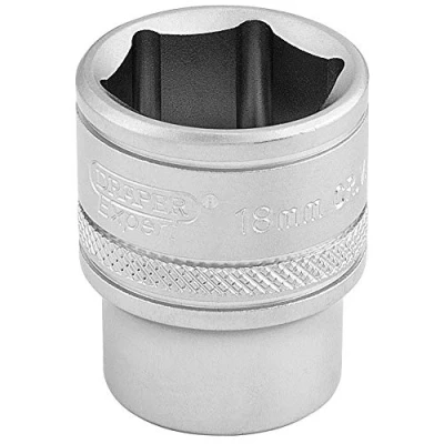 Image of Draper 6 Point Metric Socket, 3/8&quot; Sq. Dr., 18mm