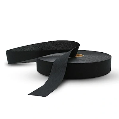 Image of DOJA Barcelona Binding Tapes for Sewing 100m Roll 50mm Wide Polyester Edging Tape Black Bias Herringbone Haberdashery