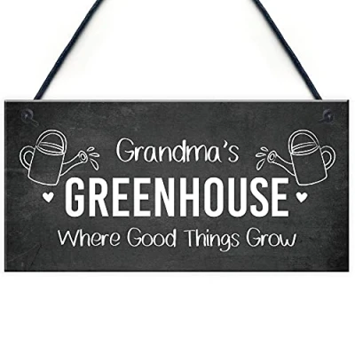 Image of RED OCEAN Personalised Hanging Greenhouse Decor Signs For Garden Shed Vegetable Patch Allotment