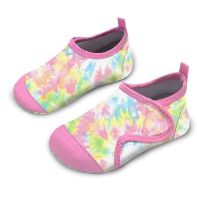 Image of Kids Water Shoes Girls Toddles Baby Beach Swim Aqua Pool Swimming Socks Quick Dry Non Slip for Children&#039;s Barefoot Shoes（Pink Tiedye 28/29）