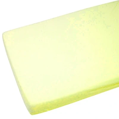 Image of 2X Cot 100% Cotton Jersey Fitted Sheet 120 x 60cm Mattress Lemon