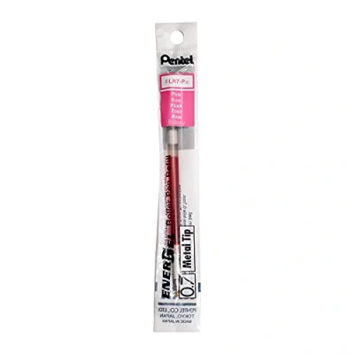 Image of Pentel LR7 P Refills for EnerGel Gel Pen, 0.7mm Metal Tip, Pink Ink, Pack of 2