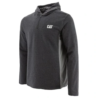 Image of Caterpillar CAT Workwear Mens Coolmax Quarter Zip Wicking Hoodie