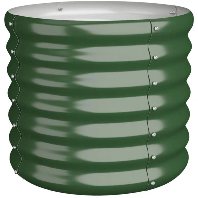Image of vidaXL Garden Planter Powder coated Steel 40x40x36 cm Green