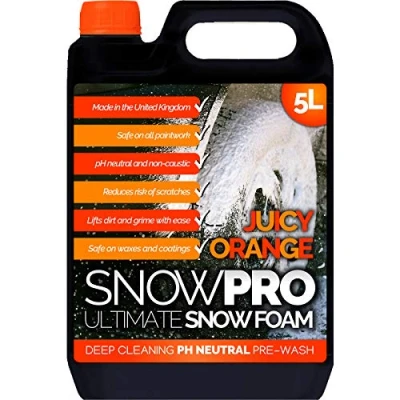 Image of SnowPro Snow Foam Shampoo Car Wash Soap 5L pH Neutral Vehicle Cleaning Detailing Pre Orange Fragrance