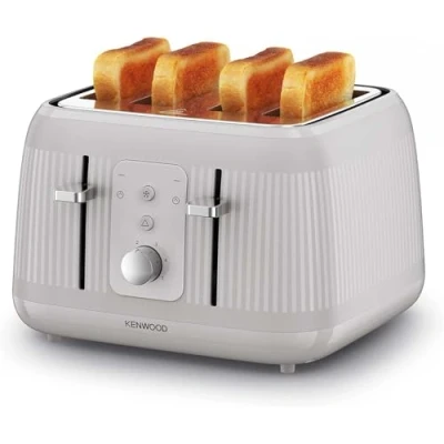 Image of Kenwood Dawn Toaster, 4 Slot Reheat, 5 Browning Settings, Defrost and Cancel Functions, Pull Crumb Tray, TFP09.​000CR, 1800W, Oatmeal Cream