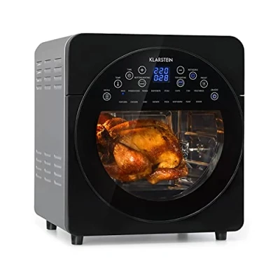 Image of Klarstein AeroVital Easy Touch Hot Air Fryer Fryers, Oven, 1700 Watts, XXL Volume: 14 Litres, 16 Programmes, Cool Housing, 60 Minute Timer, Metallic