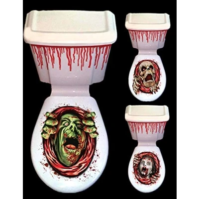 Image of Davies 11339 Halloween Toilet Horror Skeleton Decoration Set