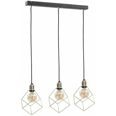 Image of Taho Bar Pendant Ceiling Light Gold, 60cm, 3x E27