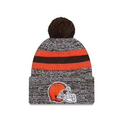 Image of New Era Cleveland Browns NFL 2023 Sideline Sport Knit OTC Brown Orange Beanie