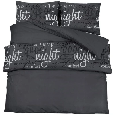 Image of vidaXL Duvet Cover Set Black 260x240 cm Cotton