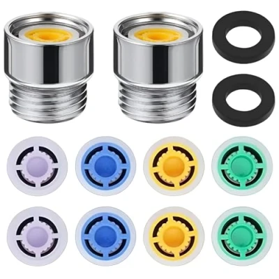 Image of 2 Set Shower Flow Restrictor, Reducer Limiter Restrictors with G1/2 Water Saving Adapter Saver Tap Filter Universal Faucet Aerator Replacement Parts