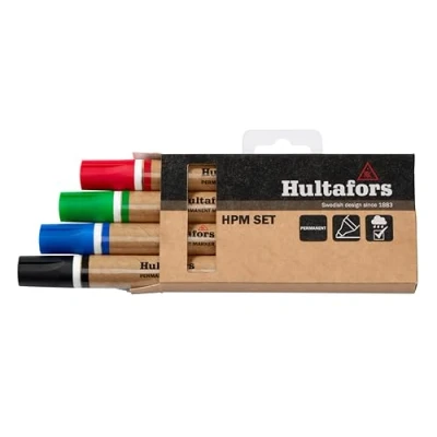 Image of Hultafors HPM Permanent Marker Set, 4 Piece, includes blue, green, red and black markers