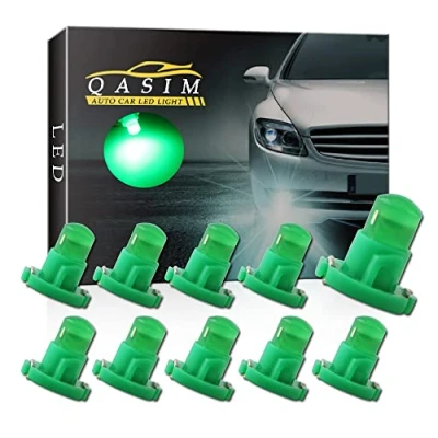 Image of Qasim 10x T4.2 Bulbs COB LED 1SMD Green for Auto Dashboard Instrument Speedometer Gauge Panel Light DC12V