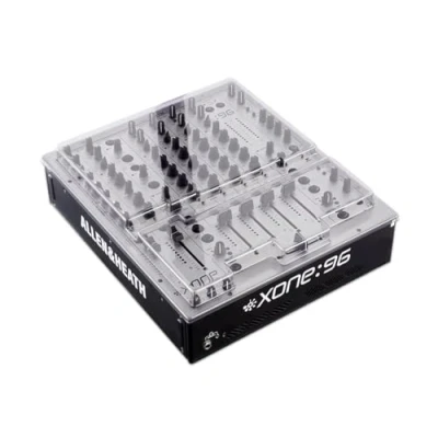 Image of Decksaver Cover for Allen &amp; Heath Xone 96 Super Durable Polycarbonate Protective lid in Smoked Clear Colour, Made The UK DJs&#039; Choice Unbeatable Protection