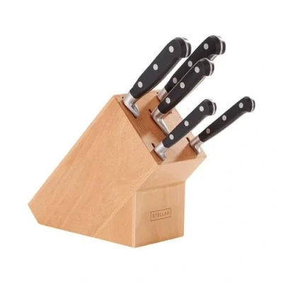 Image of Stellar Sabatier 5 Piece Knife Block Set