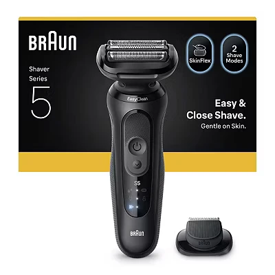 Image of Braun Series 5 Electric Shaver, Up to 50 min, Precision Trimmer Attachment, Cordless, Wet &amp; Dry Razor for Men, 52 N1200S, Black